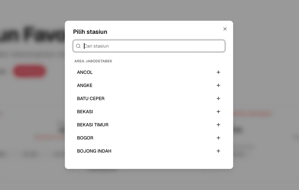 Tambah, cari, dan urutkan stasiun KRL favorit